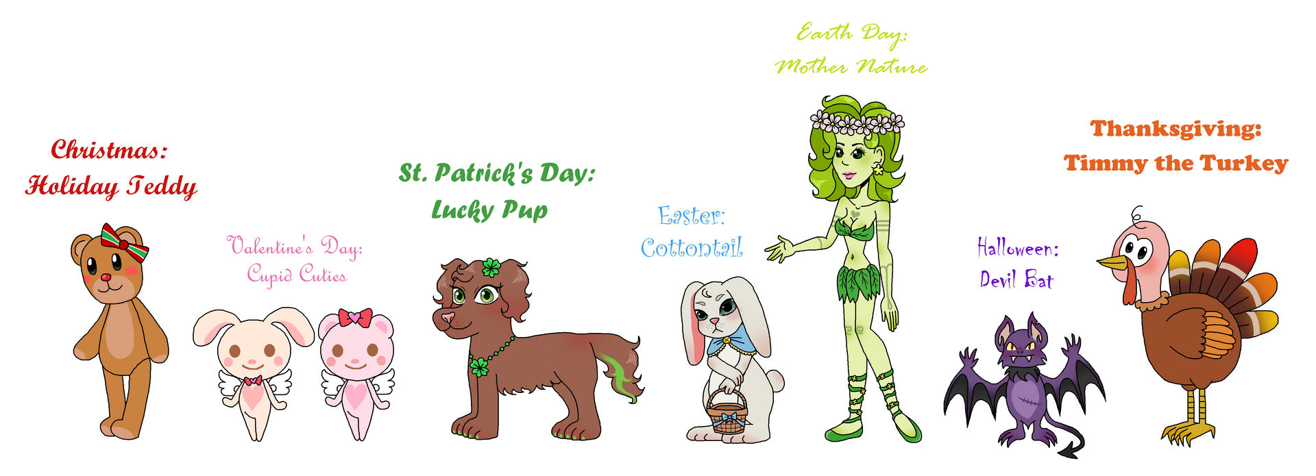 Holiday Mascots by SparkleStar12 on DeviantArt
