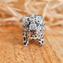 Snow leopard polymer clay totem