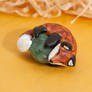 Red fox totem with green aventurine