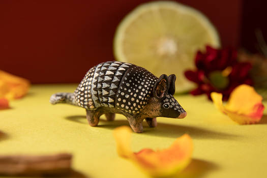 Armadillo polymer clay totem