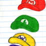 Mario Bros and Wario Bros hats