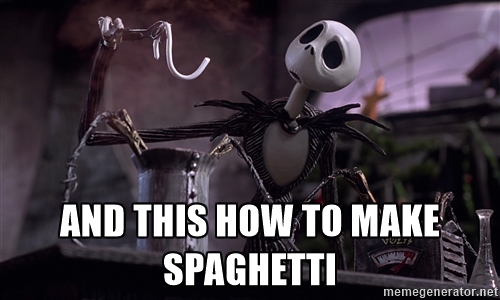 Spaghetti recipe-Skellington style