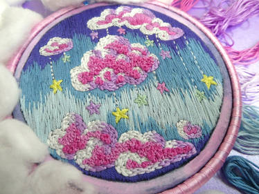 Starry clouds embroidery