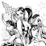 Harley Quinn and Wonder Womans - Inks