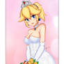 Peach wedding dress