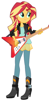 Sunset Shimmer playing da guitar!