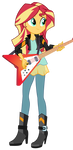 Sunset Shimmer playing da guitar! by KeronianNiroro