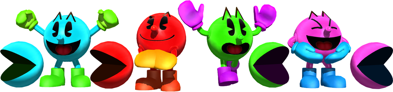 Multiple Pacman Multiplayer Pac-Men Render by DigiPonyTheDigimon on DeviantArt