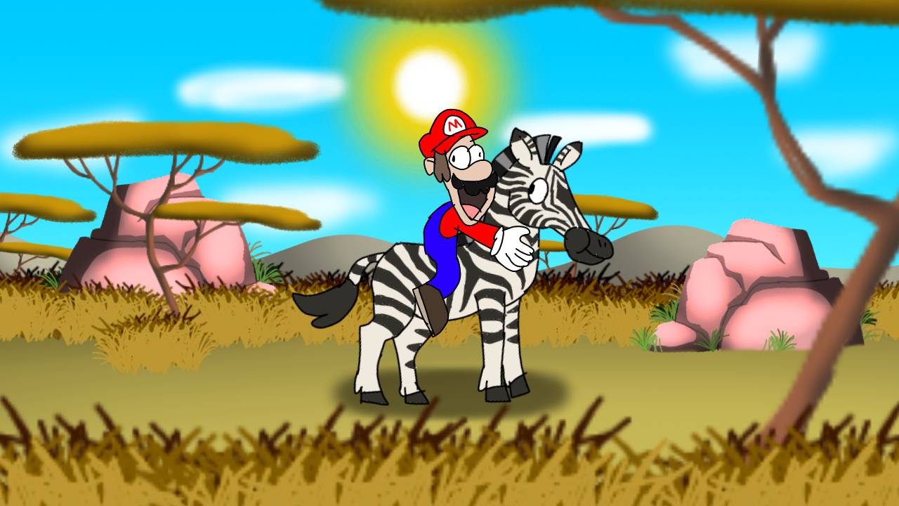 SMG4 : Mario ride a zebra by SidabaTheToonLord on DeviantArt