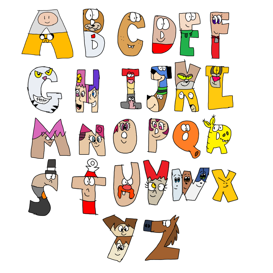 Cartoons Characters Alphabet by SidabaTheToonLord on DeviantArt