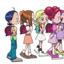 Ojamajo Doremi : 5 Ojamajos Walking PNG