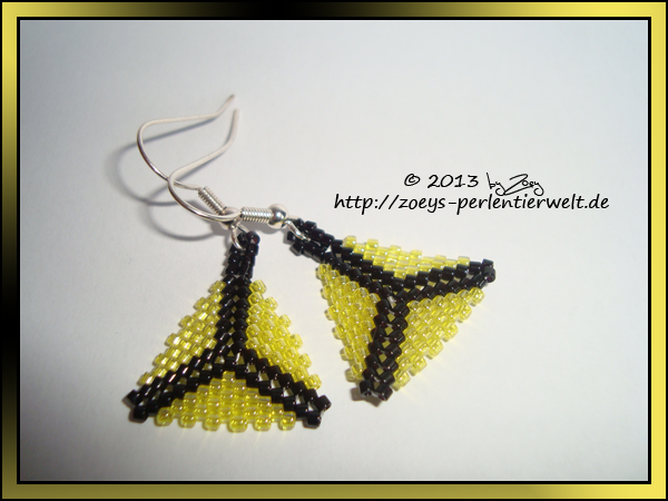 earrings triangles yellow