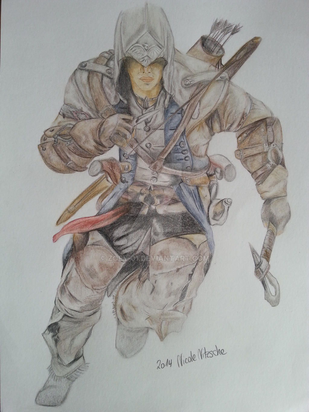 Assassins Creed Polychromos Zeichnung Connor