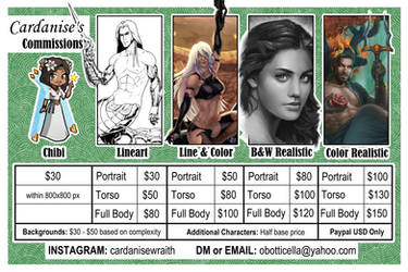Commission Pricing and Samples