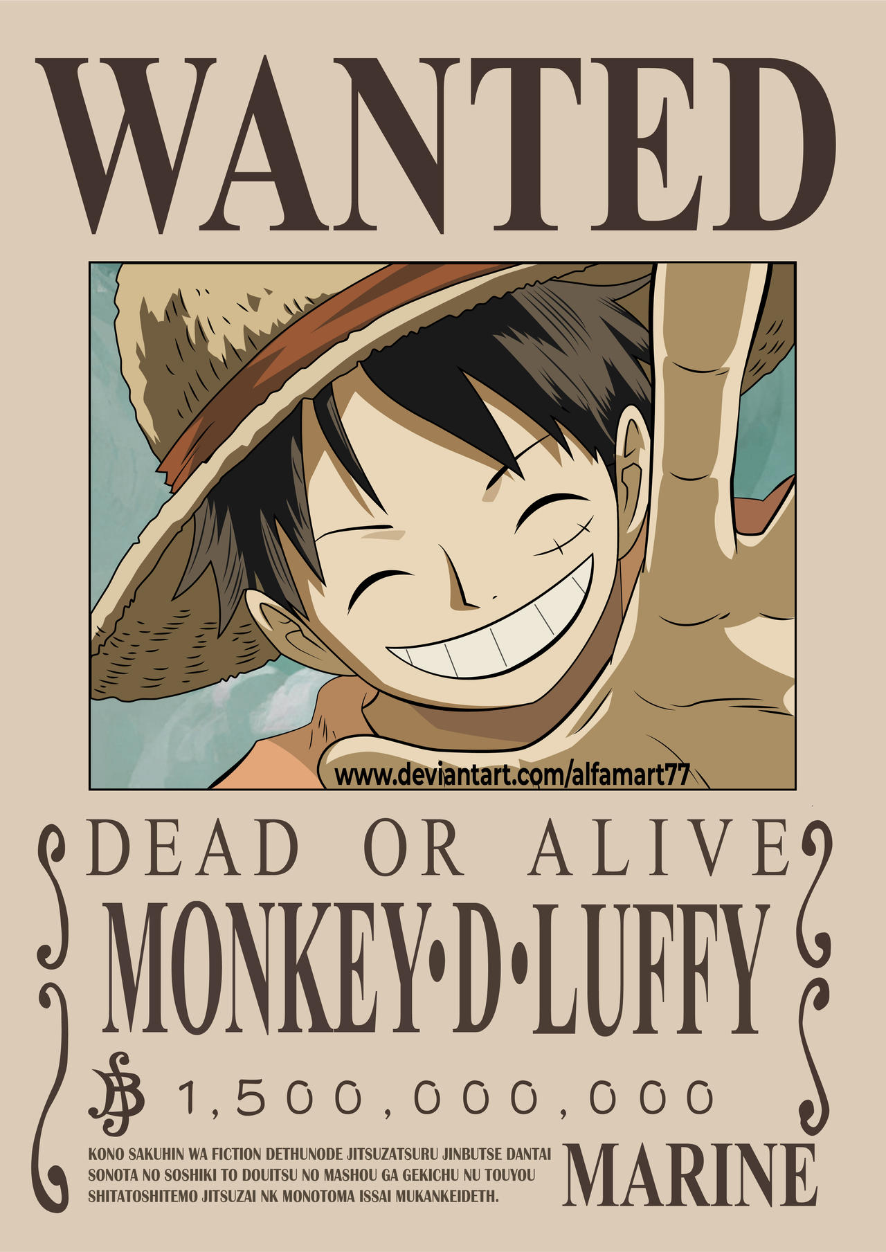 One Piece Luffy Bounty by alfamart77 on DeviantArt