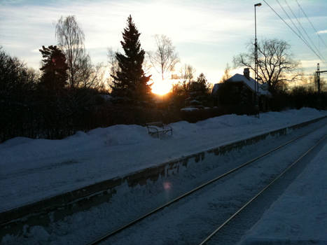 Waiting for the train