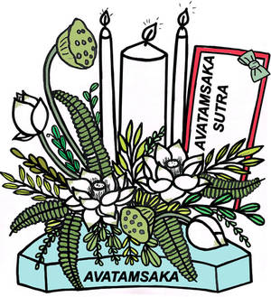 Avatamsaka flower  and candle