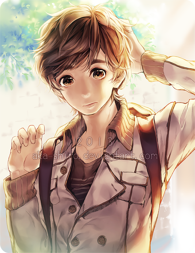 Anime boy brown hair brown eyes