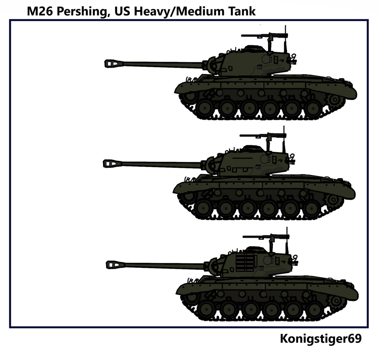Side View Pershing M26 Pershing by Konigstiger69 on DeviantArt