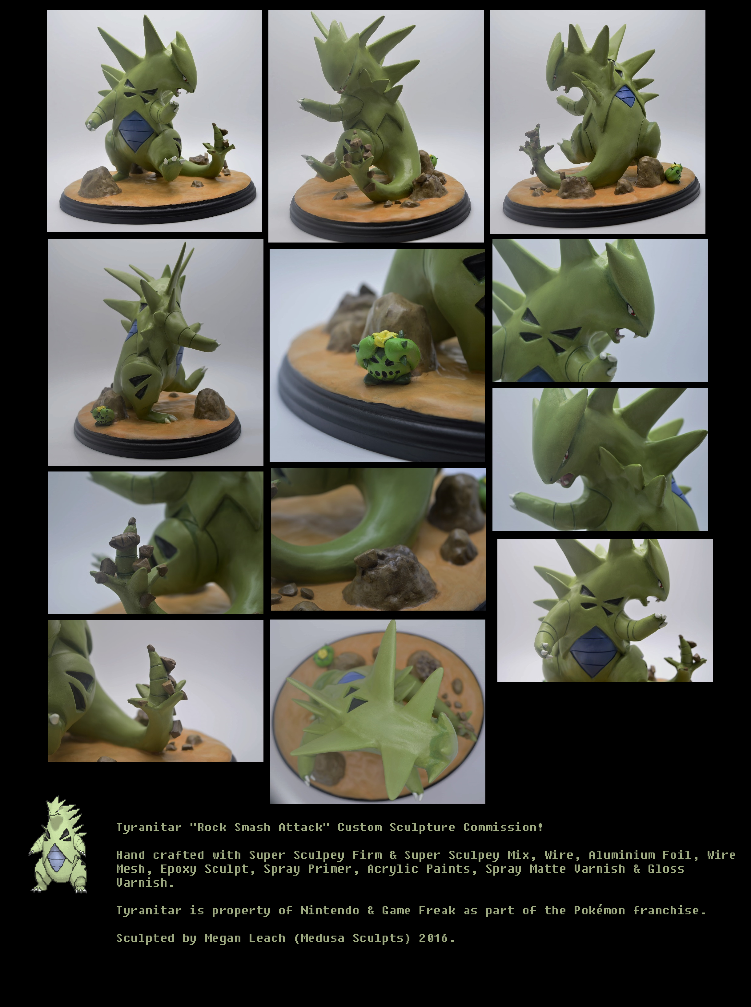 Rock Smash Tyranitar Custom Sculpture Commission