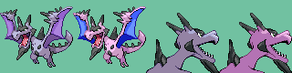 aerodactyl and mega aerodactyl (pokemon) drawn by ho4