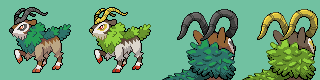 Pokemon Gogoat Sprites Gen 4 DS Style 80x80 px by Prodigal96 on DeviantArt