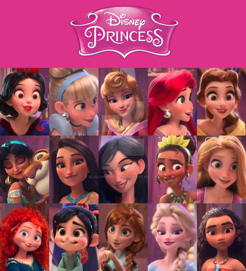Sneak peek of Disney Wreak Ralph 2:the 15 Princess by blueappleheart89
