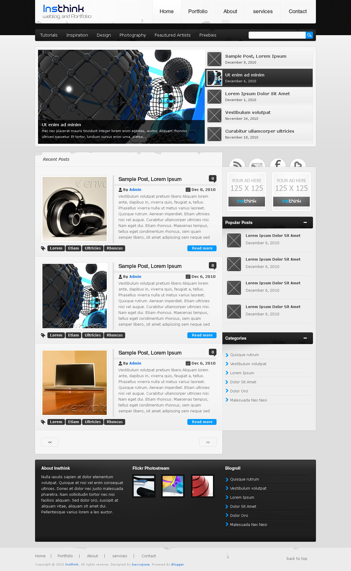 Insthink blog template