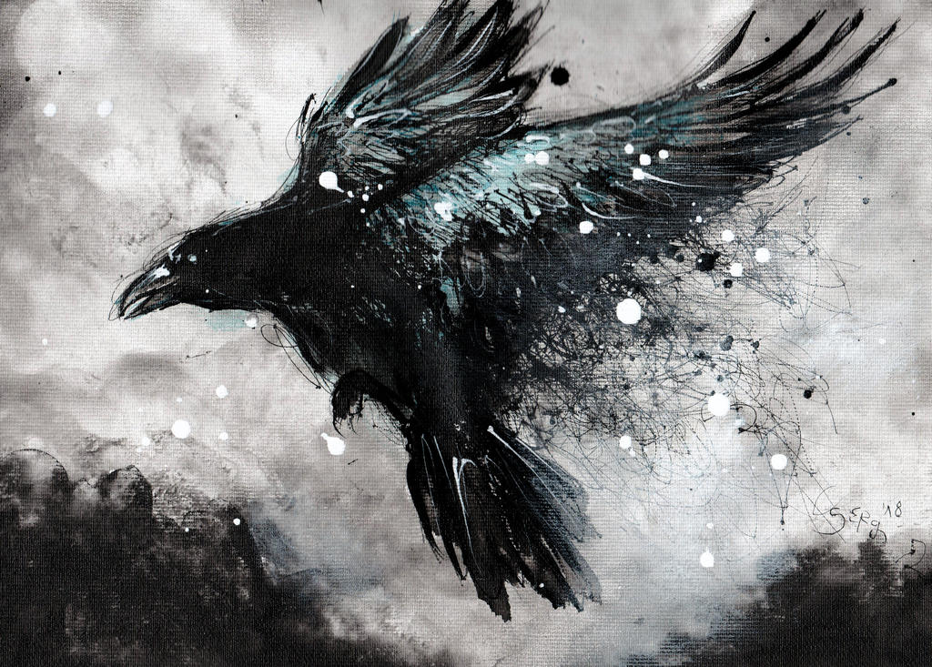 Flying raven by DoodleWithGlueGun on DeviantArt