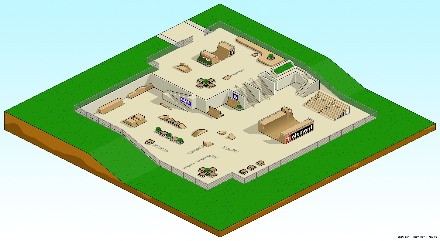 Isometric Pixel Art Skatepark