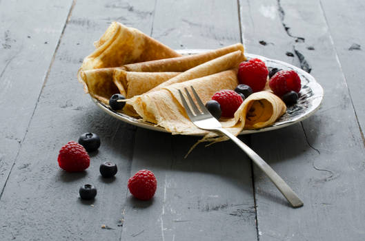 Crepes and Red berries