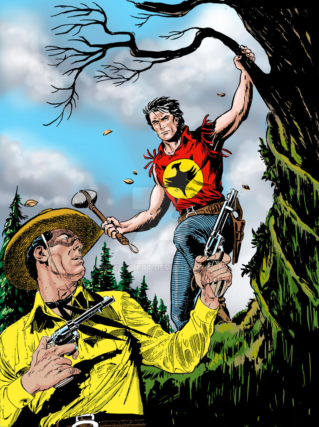 Zagor vs. Tex[Piere and Villa][color by Arzak]