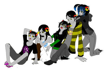 Our Homestuck gang troll form