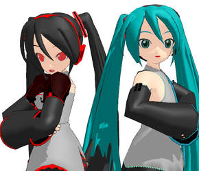 Miku Zatsune and Miku Hatsune