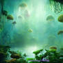 A Dense Jungle with Floating Jellyfish 11/16/2022