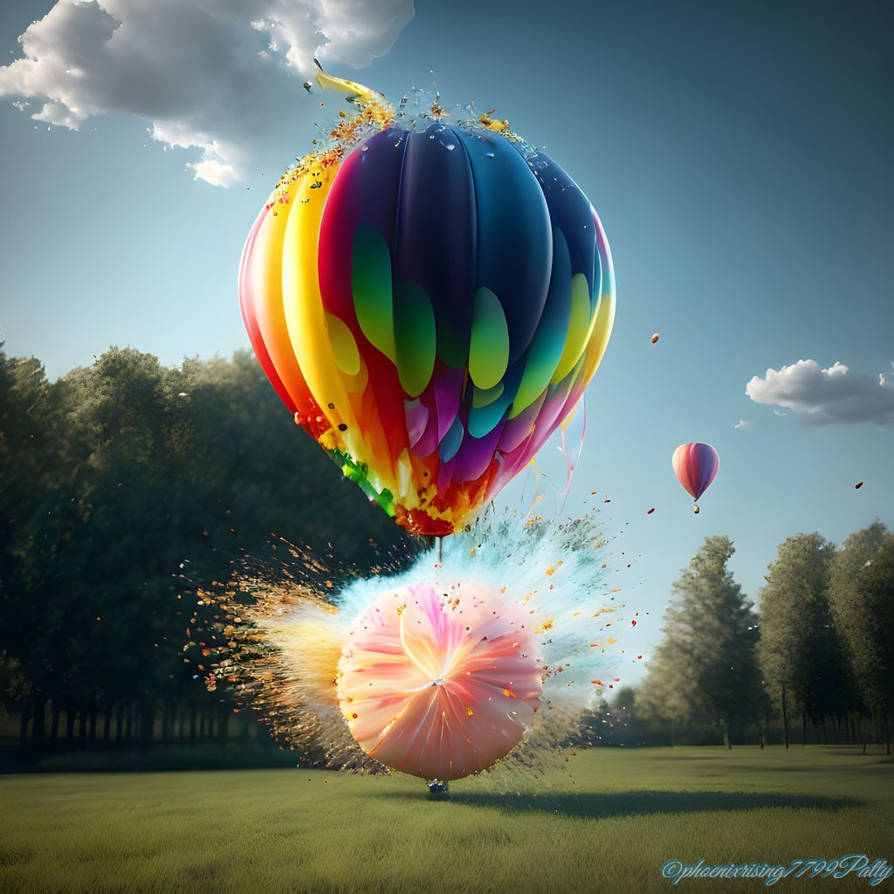 Balloon exploding into bits 2/5/2023 by phoenixrising77Patty on DeviantArt