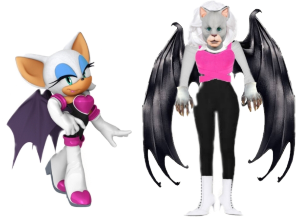 Rouge the bat meets himself as horror by WesleySilvaramos526 on DeviantArt
