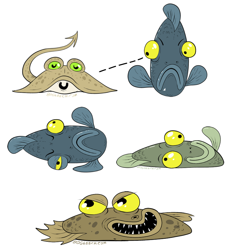 Flatfish Evolution by scythemantis on DeviantArt