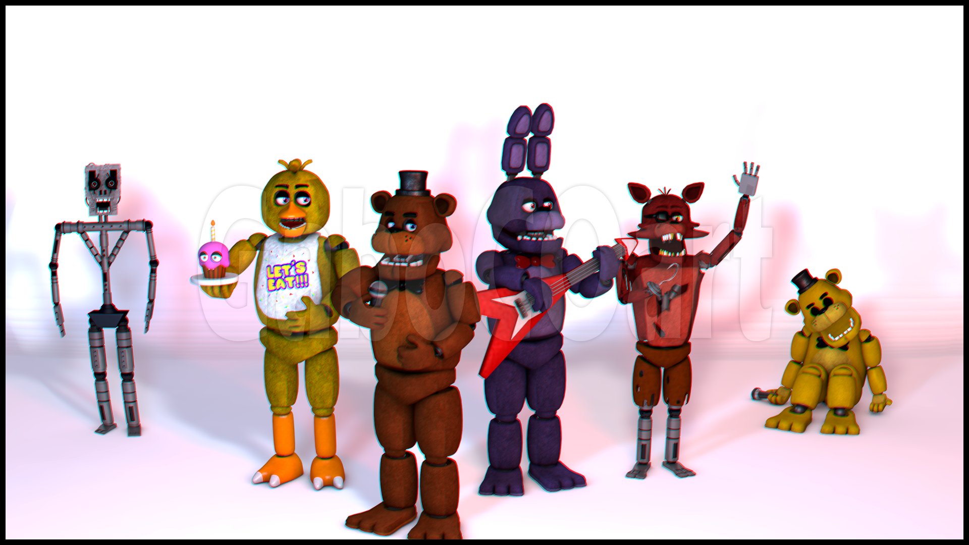 Cinema4D] FNaF4 Plushies!! by GaboCOart on DeviantArt