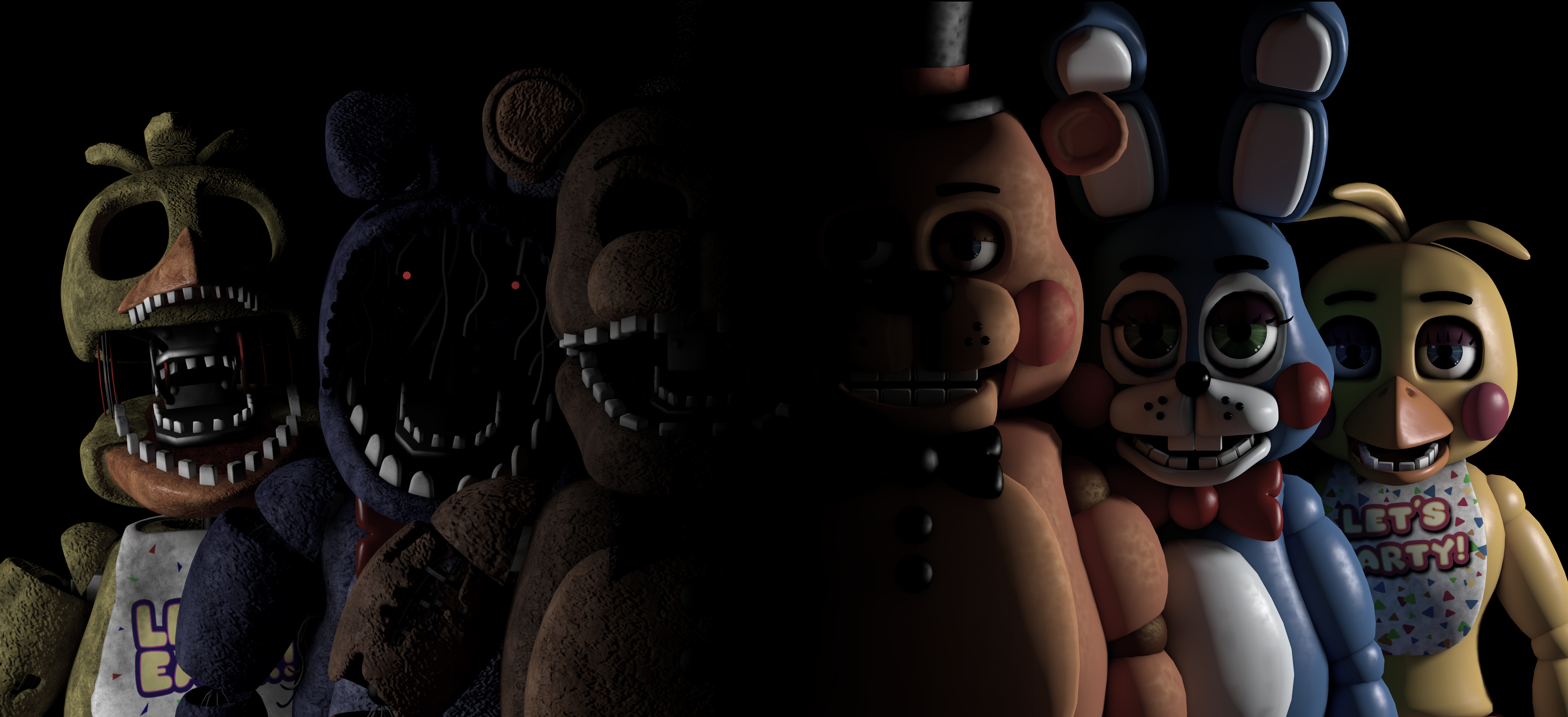 Five Nights at Freddy's 2 Wallpaper - Old F, B, C by PeterPack on DeviantArt