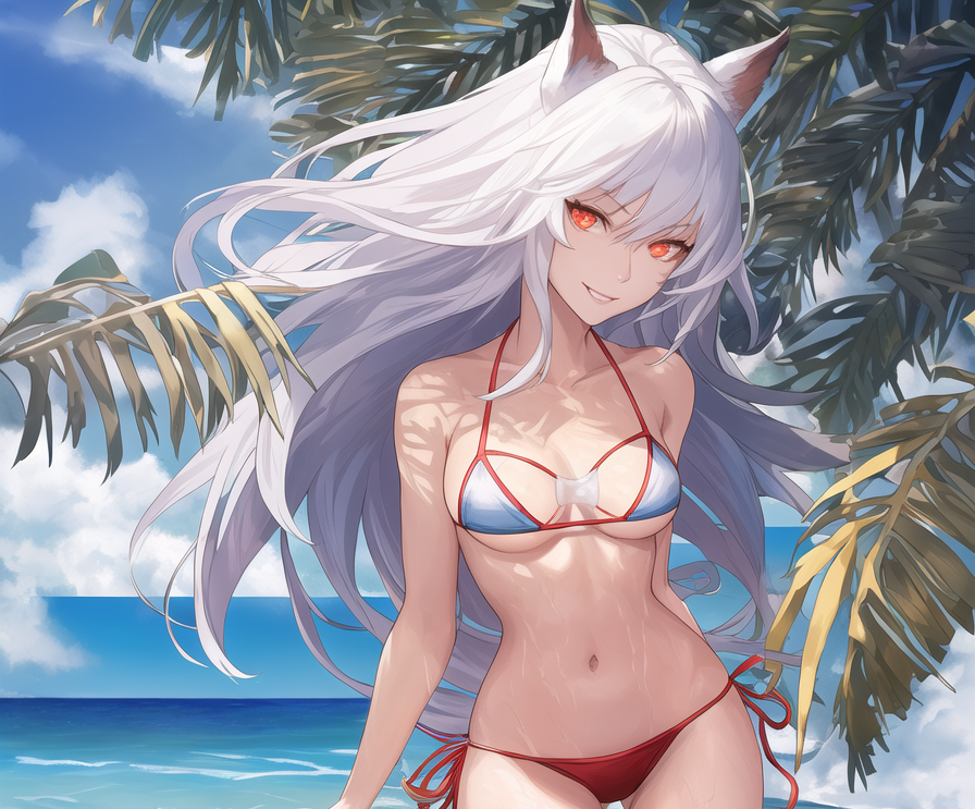 Luna the cat Girl in swimsuit by Sigma cat on DeviantArt