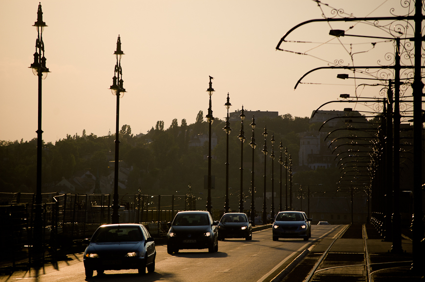 sunset on the bridge