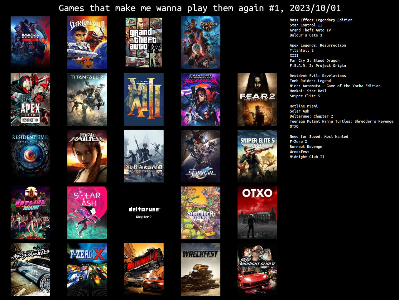 Snuron's topsters 1 Games I like by Schnuron on DeviantArt