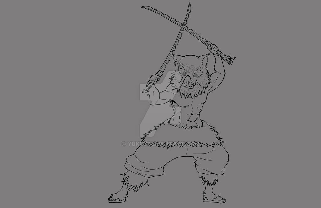 Inosuke Lineart by yukik on DeviantArt
