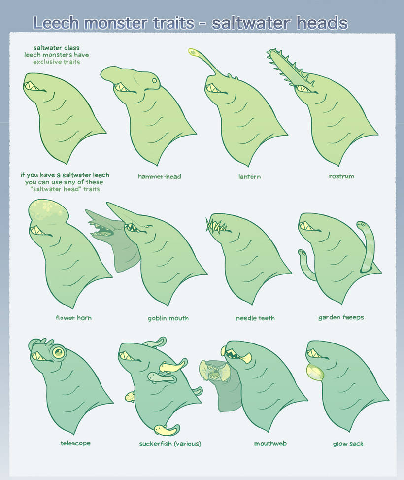 Leech monster traits - Saltwater Heads by occultic on DeviantArt