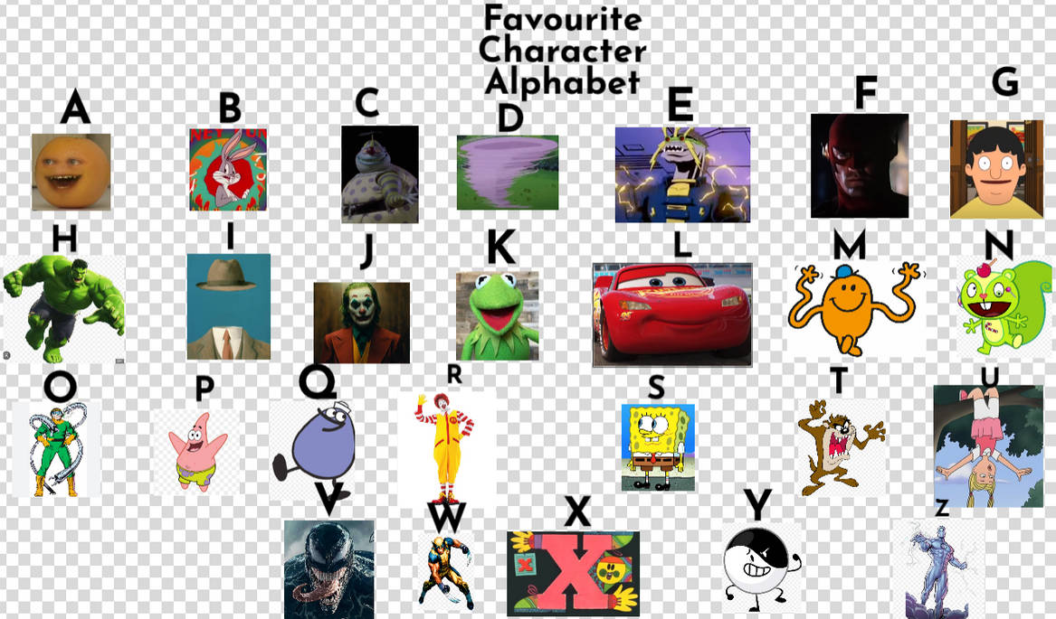 My Favourite Alphabet Characters by BrownFamily1013 on DeviantArt