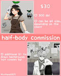 HALF BODY COMMISSIONS OPEN by ruthana0825