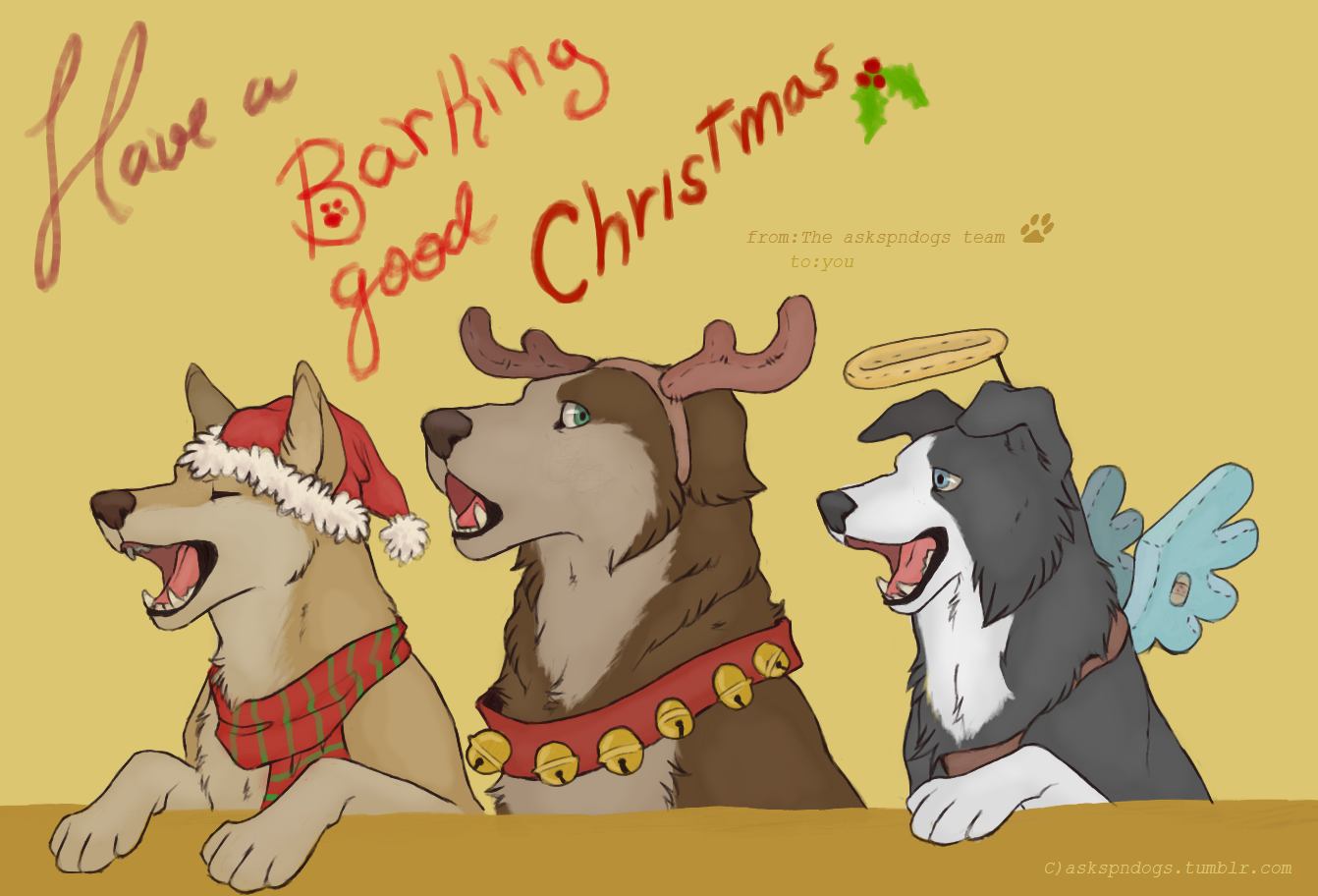 Happy Howllidays from the supernatural gang