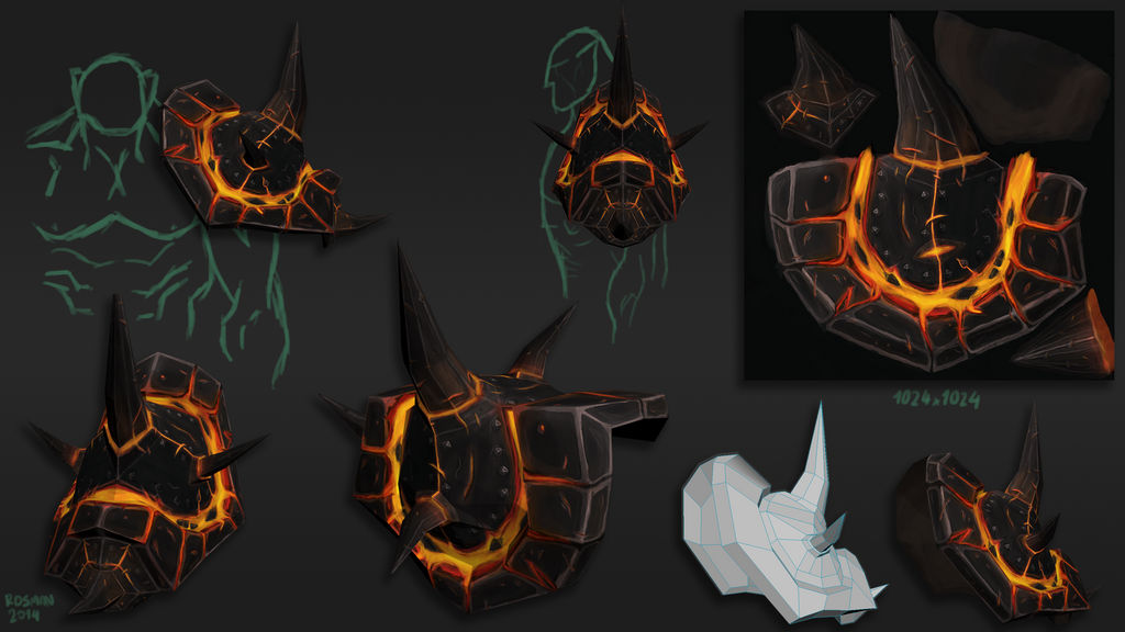 Hand Painted - Lava Shoulders by RosmanPL on DeviantArt