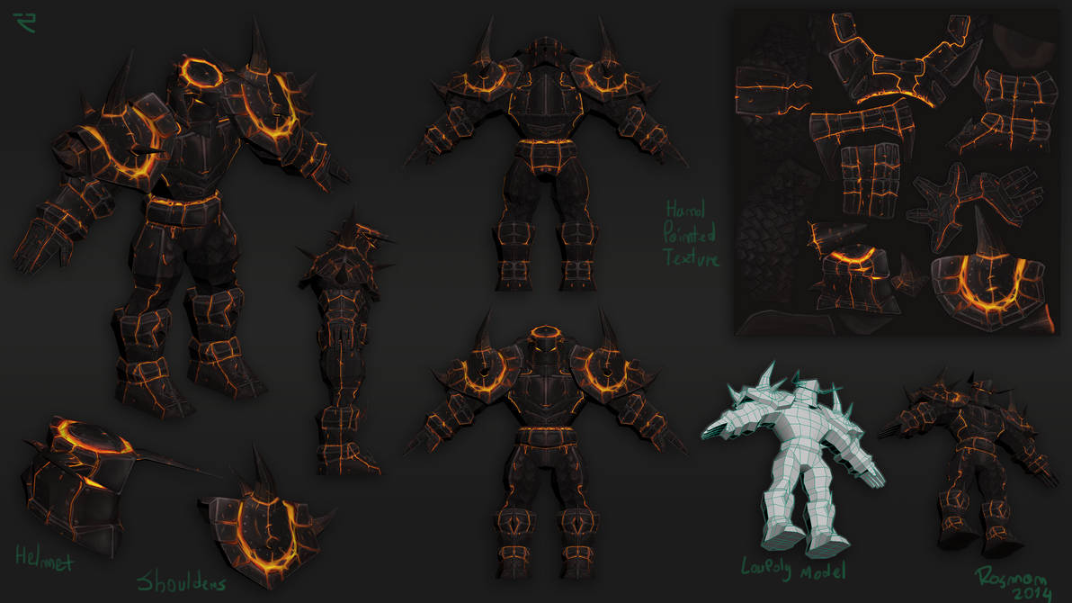 Hand Painted - Lava Armor Full Set by RosmanPL on DeviantArt